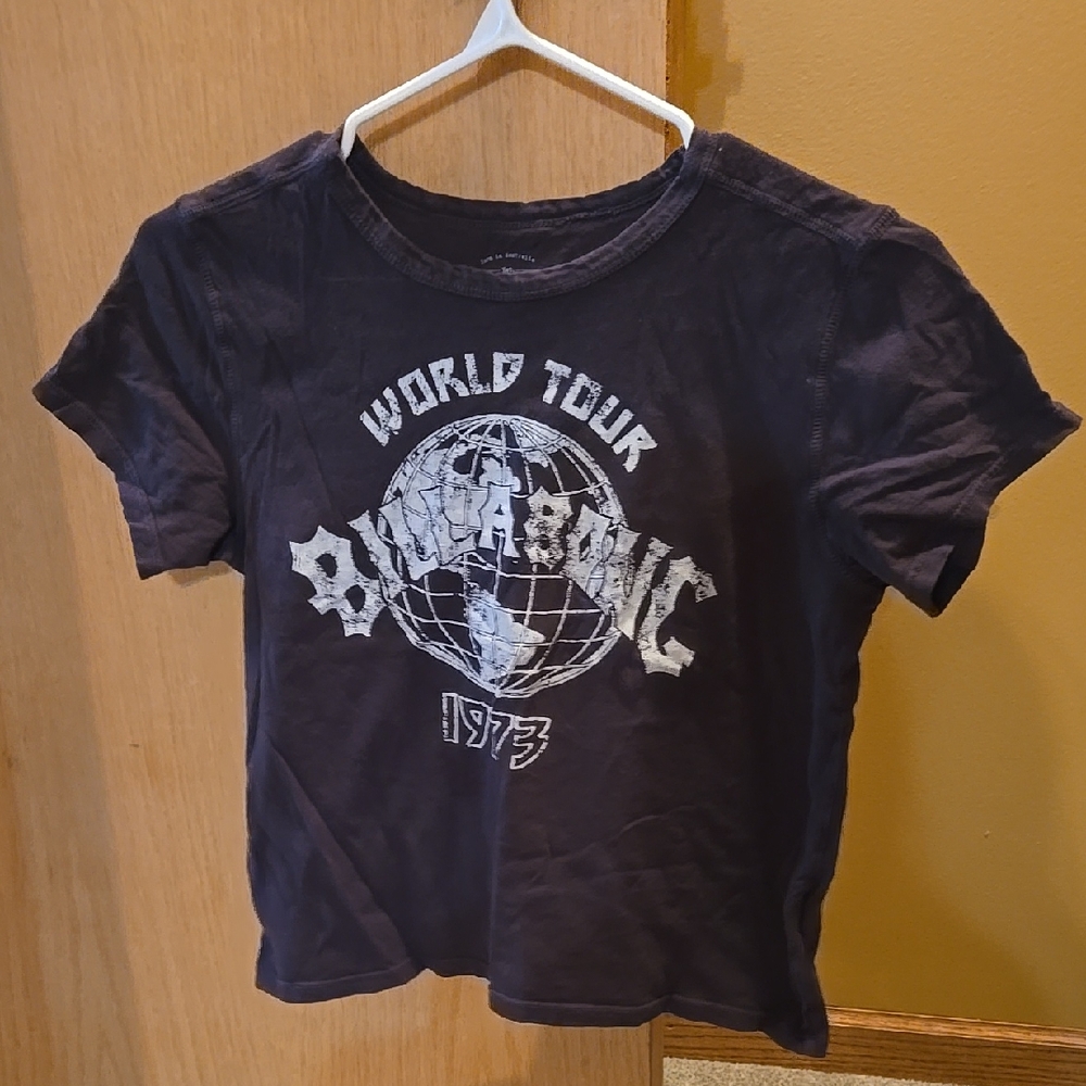 Billabong Womens Charcoal Crop Graphic Tee